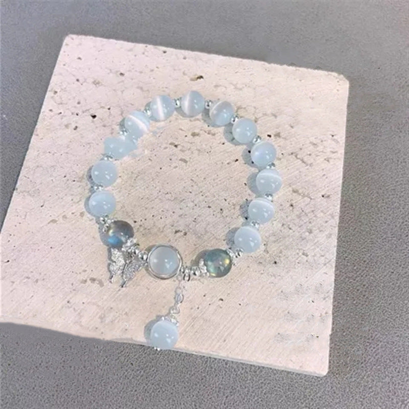 Wholesale Opal Crystal Butterfly Beaded Bracelet